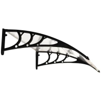 Outsunny® luifel voordeurluifel 120 x 80 cm luifel overkapping polycarbonaat transparant | Aosom.de(m-5)