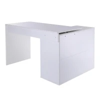 HOMCOM Hoekschrijftafel computertafel bureau hoekbureau wit(m-6)