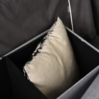 HOMCOM Zitbank met opbergruimte gestoffeerde bank kistbank met scheidingsrooster inklapbaar grijs(m-9)