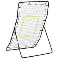 HOMCOM Voetbal rebounder kickback goal reboundmuur trainingsnet staal 75 x 126 cm(m-5)