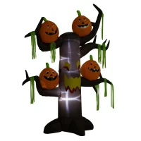 HOMCOM opblaasbare boom halloween pompoen opblaasfiguur met LED‘s 2.4 m | Aosom.de(m-5)
