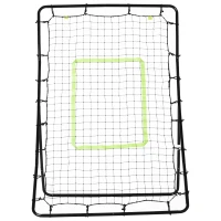 HOMCOM Voetbal rebounder kickback goal reboundmuur trainingsnet staal 75 x 126 cm(m-4)