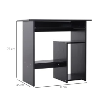 HOMCOM Computertafel bureau kantoortafel speeltafel PC-tafel zwart(m-3)