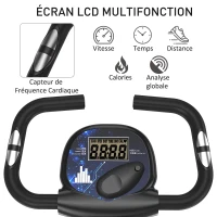 HOMCOM Hometrainer fietstrainer met 8 niveaus van magnetische weerstand staal zwart(m-5)