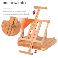 Vinsetto Schildersezel kader frame studio ezel verstelbare hoek inklapbaar met lade(m-4)
