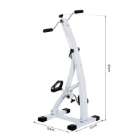 HOMCOM Hometrainer voor senioren bewegingstrainer pedaaltrainer armen en benen staal wit(m-3)