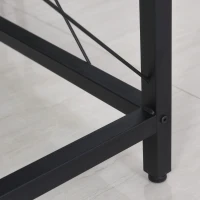 HOMCOM Computerbureau L-vormig hoekbureau bureau kantoortafel metaal zwart(m-10)