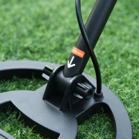 Outsunny Metaaldetector zoekapparaat waterdicht 16,5 cm zoekspoel alu ABS zwart(m-11)