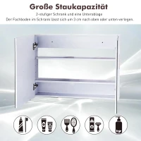 HOMCOM® spiegelkast badspiegel wandspiegel badkamerkast badkamerspiegel(m-4)
