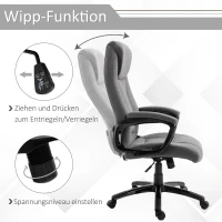 Vinsetto Massagestoel directiestoel gamingstoel draaistoel kantoorstoel massage grijs(m-5)