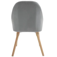 HOMCOM eetkamerstoelen set van 2 keukenstoelen lichtgrijs(m-7)