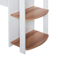 HOMCOM hoekschrijftafel hoek schrijftafel computertafel opbergvak kantoor zwart/walnoot(m-8)