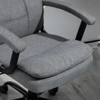 Vinsetto Massage kantoorstoel, draaistoel, gamestoel, in hoogte verstelbaar, linnengevoel grijs(m-10)