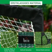 HOMCOM Voetbaldoelen Voetbalnet set van 2 minidoelen opvouwbaar staal zwart 186 x 90 x 89 cm(m-6)