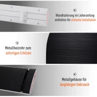 Outsunny Buitenverwarming 2400 W straalkachel kachel wandmontage tuinterras alu(m-5)