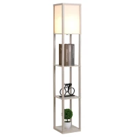 HOMCOM vloerlamp staande lamp met 3 planken(m-1)