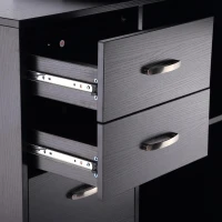 HOMCOM Hoekschrijftafel computertafel bureau hoekbureau zwart(m-8)