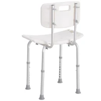 HOMCOM douchekruk met rugleuning douchestoel badkruk badstoel 2 modellen(m-6)