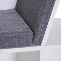 HOMCOM® boekenkast met zitkussens | staande kast | hout, linnen | 102 x 30 x 61 cm | Wit, grijs | Aosom.de(m-8)