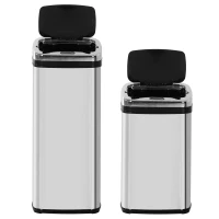 HOMCOM vuilnisemmer rvs automatische sensor 30 l afvalemmer IR-sensor (vierkant) 30 l/ vierkant met/zonder binnenemmer rond vierkant 30 l / 50 l (30 l/vierkant)(m-5)