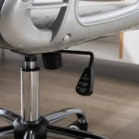 HOMCOM ergonomische bureaustoel, directiestoel, gestoffeerde rugleuning, grijs, 59,5 x 60,5 95-105 cm bureaustoel directiestoel rugleuning grijs(m-10)