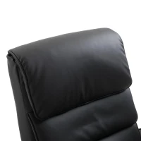 HOMCOM® relaxstoel met kruk tv-stoel gepolsterde stoel 360° draaibaar 120° kantelbaar PU-bekleding houten voet zwart 81 x 76 x 103 cm | Aosom.de(m-8)