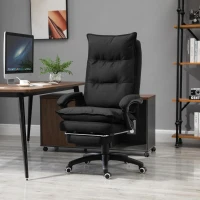 Vinsetto Kantoorstoel massage draaistoel massagefunctie directiestoel in hoogte verstelbaar zwart(m-2)