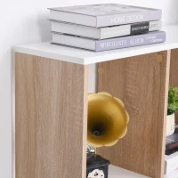 HOMCOM Boekenplank vrijstaande stelling kantoorplank archiefplank voor kantoor woonkamer MDF naturel + wit(m-8)