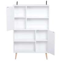 HOMCOM® staande boekenkast met 8 vakken 100 kg draagvermogen grenen hout wit 80 x 23,5 x 123 cm | Aosom.de(m-7)