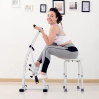 HOMCOM Hometrainer voor senioren bewegingstrainer pedaaltrainer armen en benen staal wit(m-6)