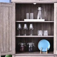 HOMCOM kast, hoge kast, ladekast, 6 verstelbare niveaus, met schuiflade, keuken, MDF houtnerf 76 x 40,5 x 184 cm keuken | Aosom.de(m-3)