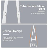 HOMCOM Kledingrek met schoenenrek kledingstang garderobestandaard staal wit(m-7)