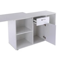 HOMCOM Hoekschrijftafel computertafel bureau hoekbureau wit MDF(m-6)