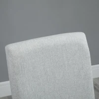 HOMCOM Eetkamerstoel keukenstoel woonkamerstoel schuimstof linnen lichtgrijs(m-6)