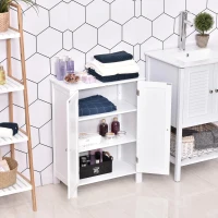 Kleankin Badkamerkast keukenkast woonkamerkast stakast verstelbare planken hout(m-4)