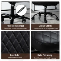 Vinsetto Massagestoel draaistoel gamestoel massage kantoorstoel kunstleer staal zwart(m-8)