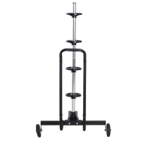 HOMCOM Velgenboomwagen bandenwagen velgenvriendelijk bandenstandaard mobiel 4 banden tot(m-6)