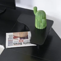 HOMCOM Computerbureau L-vormig hoekbureau bureau kantoortafel metaal zwart(m-8)