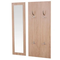 HOMCOM 3-delige garderobeset, schoenenkast, wandspiegel, garderobe, hal 2 kleuren(m-4)