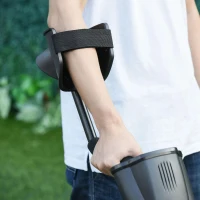 Outsunny Metaaldetector zoekapparaat waterdicht 16,5 cm zoekspoel alu ABS zwart(m-9)