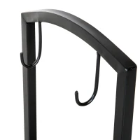 Outsunny Brandhoutstandaard houtgereedschap brandhoutrek brandhoutopslag 2 lagen zwart(m-7)