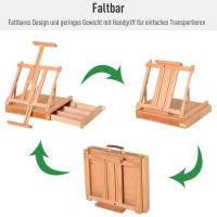 Vinsetto Schildersezel kader frame studio ezel verstelbare hoek inklapbaar met lade(m-7)