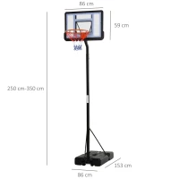 Outsunny® luifel voordeurluifel luifel overkapping polycarbonaat transparant 86 b x 153 d x 250-350 h cm(m-3)