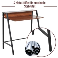 HOMCOM bureau, computertafel, lade, bureau, werktafel met kabeldoorvoer(m-5)