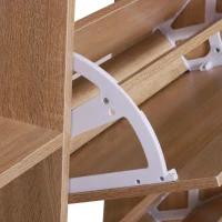 HOMCOM Schoenenrek schoenenkast Schoenenkast met kantelklep opbergkast 2 kleppen 20 schoenen(m-8)