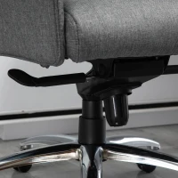 Vinsetto Kantoorstoel ergonomische draaistoel PC stoel in hoogte verstelbaar kunstlinnen lichtgrijs(m-10)