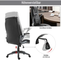 Vinsetto bureaustoel draaistoel computerstoel met kantelfunctie in hoogte verstelbaar kunstleer zwart 69,5 x 76 x 113–121 cm | Aosom.nl(m-6)