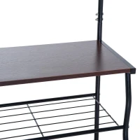 HOMCOM Staande kapstok met 3 schoenenrekken kledingstandaard garderobe hal staal(m-8)