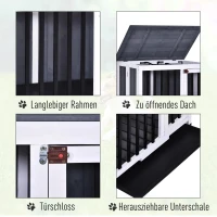 PawHut Hondenhok inklapbare hondenkooi hondenhok met raam huisdier massief hout grijs(m-5)