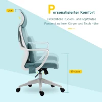 Vinsetto Verstelbare Bureaustoel met Massage en Schommelfunctie Blauw(m-4)